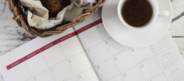 calendar & coffee cup